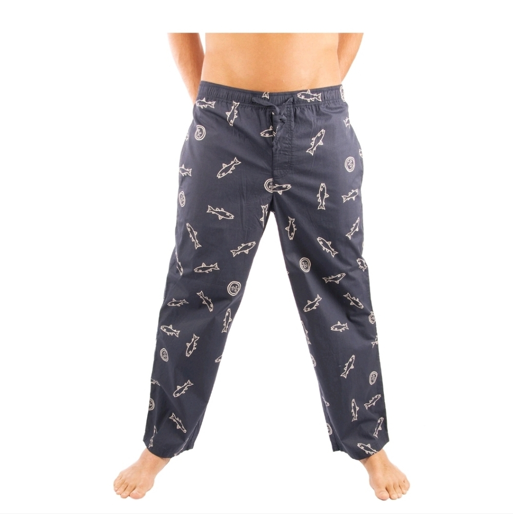 Life is Good True Blue Fish Pajamas Lounge Pants Sleepwear Loungepants PJs